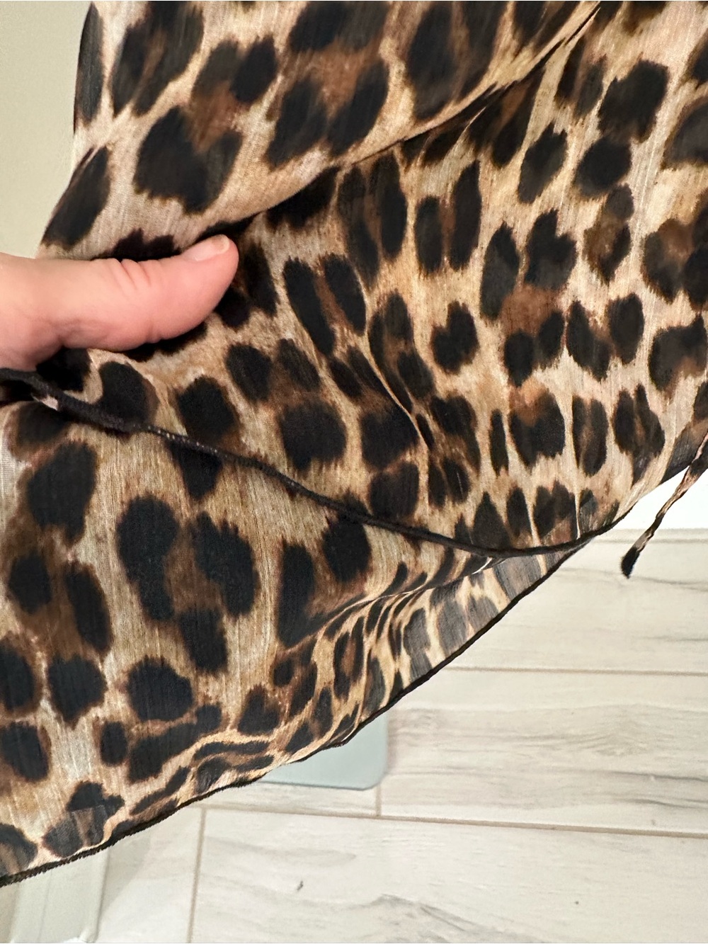 Mango Leopard Print Long-Sleeve Ruffle Dress - Picture 4 of 8